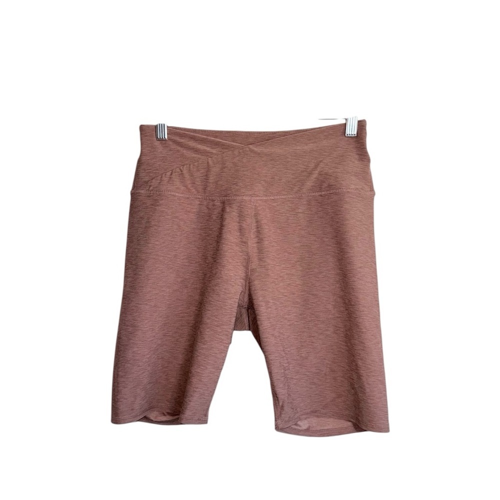 Maurices Crossover 8” Biker Shorts Heather Pink High Rise Lounge Medium Women’s